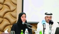 Dr. Hamda Al Sulaiti (left), CEO, Scientific Excellence Awards; and Hassan Al Mohammadi, Chairman, Executive Committee, and Director, Public Relations Department, Ministry of Education and Higher Education, at the event.

