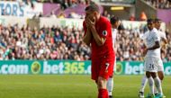 Liverpool's James Milner looks dejected after a missed chance. Reuters / John Sibley