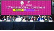 Shamsudheen Olakara, QIFF President, P K Hyderali, General Secretary, K Mohammed Easa and A Suhail (Vice-Presidents), Tahir (Treasurer), Hussain Kadannamanna (PR Secretary) and Sharaf P Hameed (CEO, City exchange) and other officials at the press conferen