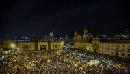 People demonstrate for peace in Bogota on October 12, 2016. The victory for the 