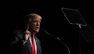 BANGOR, ME - OCTOBER 15: Republican presidential candidate Donald Trump speaks at a rally at Cross Insurance Center on October 15, 2016 in Bangor, Maine. Trump is spending the day campaigning in New Hampshire and Maine. Sarah Rice/Getty Images/AFP