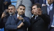 Manchester City chairman Khaldoon Al Mubarak (L) and Chief Executive Ferran Soriano in the stands before a game. (Reuters / Phil Noble)