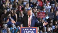 Republican presidential candidate Donald Trump speaks at a rally at Grand Junction Regional Airport on October 18, 2016 in Grand Junction Colorado. George Frey/Getty Images/AFP