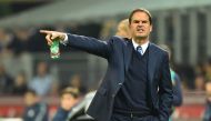 Inter Milan's coach from Netherland Frank De Boer gestures during the Italian Serie A football match Inter Milan vs Torino at 