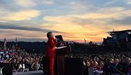 US Democratic presidential nominee Hillary Clinton addresses a campaign rally in Cincinnati, Ohio, on October 31, 2016. AFP / Jewel Samad