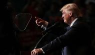 Republican presidential nominee Donald Trump speaks at a campaign rally at the W.L. Zorn Arena November 1, 2016 in Eau Claire, Wisconsin. Chip Somodevilla/AFP
