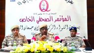 Major General Dahlan Al Hamad, of the Qatar Armed Forces speaking during a press conference of the 49th CISM World Military Shooting Championship in Doha .  The military shooting championship will take place from November 12 to 20 at the Losail Shooting C
