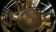 Rolls of aluminum coil are seen at Novelis aluminum factory in Pindamonhangaba, Brazil, June 19, 2015. REUTERS/Paulo Whitaker/File Photo

