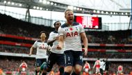 Tottenham's Harry Kane celebrates scoring their first goal from the penalty spot Action Images via Reuters / Andrew Couldridge 
