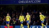 Everton's Tom Cleverley, Romelu Lukaku, Gareth Barry and Kevin Mirallas looks dejected after Chelsea's third goal Action Images via Reuters / Andrew Couldridge Livepic EDITORIAL USE ONLY. No use with unauthorized audio, video, data, fixture lists, club/le