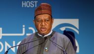 Secretary General of OPEC, Nigerian Mohammed Barkindo speaks during Abu Dhabi International Petroleum Exhibion and Conference (ADIPEC) on November 7, 2016, at the Abu Dhabi National Exhibition Centre. (AFP / Nezar Balout)