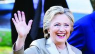emocratic presidential nominee Hillary Clinton greets supporters after casting her vote in Chappaqua, New York on November 08, 2016. Chanting 