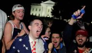 Supporters of US Republican presidential candidate Donald Trump rally in front of the White House in Washington, US November 8, 2016. Reuters/Joshua Roberts