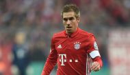 (FILES) This file photo taken on October 26, 2016 shows Bayern Munich's defender Philipp Lahm playing the ball during the German Cup DFB Pokal second round football match FC Bayern Munich v FC Augsburg in Munich, southern Germany. AFP / CHRISTOF STACHE