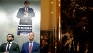 Nigel Farage (C), leader of the UK Independence Party, arrives to Trump Tower on November 12, 2016 in New York City.  (Yana Paskova/Getty Images/AFP) 