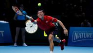 Japan's Kei Nishikori in action during his round robin match against Switzerland's Stanislas Wawrinka Reuters / Stefan Wermuth Livepic 