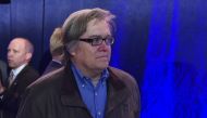 This file photo taken on November 5, 2016 shows Breitbart chairman Steve Bannon watching as Republican presidential nominee Donald Trump speaks during a rally at the Reno-Sparks Convention Center in Reno, Nevada on November 5, 2016. AFP / MANDEL NGAN