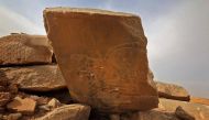 A picture taken on November 15, 2016, shows destruction caused by the Islamic State (IS) group at the archaeological site of Nimrud, some 30 kilometres south of Mosul in the Nineveh province, a few days after Iraqi forces retook the ancient city IS jihadi