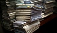 Files are seen in Sintra courthouse in Sintra, Portugal November 14, 2016. REUTERS/Pedro Nunes
