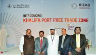 Mana Al Mulla (centre), CEO of Kizad, flanked by the delegation from Doha.
