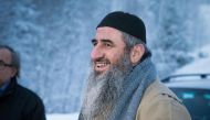 Najumuddin Faraj Ahmad, better known as Mullah Krekar, is pictured following his release from Kongsvinger prison in Norway, on January 25, 2015 (AFP Photo/Audun Braastad) 