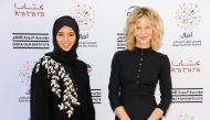 Hollywood actor and director Meg Ryan with DFI CEO Fatma Al Remaihi at the closing night of the fourth Ajyal Youth Film Festival 