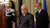 President of Italy Sergio Mattarella (C) delivers a speech during a press conference after his several meeting with political parties in Rome, Italy on December 10, 2016. (Alvaro Padilla Bengoa / Anadolu Agency)