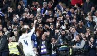 Sergio Ramos of Real Madrid celebrates his goal during the La Liga match between Real Madrid CF and RC Deportivo La Coruna at Santiago Bernabeu Stadium in Madrid, Spain on December 10, 2016. ( Burak Akbulut - Anadolu Agency )
