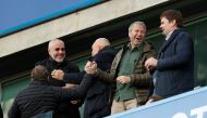 Chelsea owner Roman Abramovich celebrates after Diego Costa scores their first goal Action Images via Reuters / John Sibley

