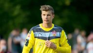 FILES) This file photo taken on June 29, 2015 shows Stuttgart's Australian goalkeeper Mitchell Langerak attending the opening training session of then German first division Bundesliga club VfB Stuttgart in Stuttgart, southern Germany.  AFP / Daniel NAUPOL