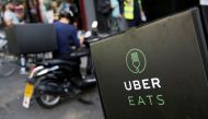 An UberEATS food delivery scooter is seen parked in London, Britain September 7, 2016. REUTERS/Neil Hall 
