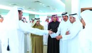 Prime Minister and Interior Minister H E Sheikh Abdullah bin Nasser bin Khalifa Al Thani during the opening of the single window project for investor services at the headquarters of the Ministry of Economy and Commerce in Lusail City. The ceremony was att
