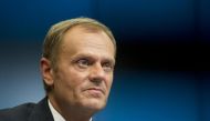 EU Council president Donald Tusk attends a press briefing at the European Union summit in Brussels on August 30, 2014 (AFP / Alain Jocard) 