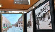 Some of the paintings made by prisoners on display as Gulf Prisoners Week was inaugurated at the Gulf Mall yesterday Pic: Kammutty V P / The Peninsula