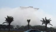 Sheraton Hotel in Doha shrouded in fog yesterday. Pic: Salim Matramkot/The Peninsula