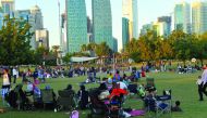 Families enjoying a cool weekend at the Dafna Park yesterday. Pic: Kammutty V P / The Peninsula
