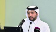 QU President Dr Hassan Al Derham speaking at the event.