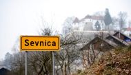 A road sign reading Sevnica is seen on December 20, 2016 at the entrance to Sevnica, Slovenia, the home town of future US First Lady Melania Trump (AFP / Jure Makovec) 