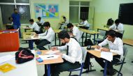 Students in the evening school at the Pakistan International School (PIS).
