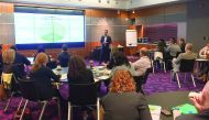 Dr Simon Breakspear, Founder and CEO of the Australia-based Agile Schools, with school leaders during the workshop.
