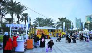 Food trucks and kiosks set up near the Orry statue offering a variety of food items on Doha Corniche during the Shop Qatar Festival yesterday. Pic; Baher Amin/The Peninsula