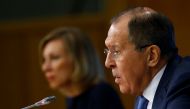 Russian Foreign Minister Sergey Lavrov speaks during the annual press conference at the Russia Foreign Ministry Conference Hall in Moscow, Russia, on January 17, 2017. ( Sefa Karacan - Anadolu Agency )
