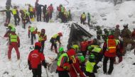 As a painstaking search operation entered a fourth day rescuers combing wreckage of an Italian hotel for survivors of an avalanche detected no signs of life overnight (AFP Photo).
