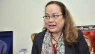Philippine Health Secretary Paulyn Jean Rosell-Ubial speaking to the media. Pic: Baher Amin / The Peninsula