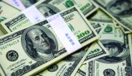 US one hundred dollar currencies.