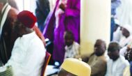 Gambia's President Adama Barrow attends the Friday prayers at Pipeline Mosque on Kairaba Avenue in Banjul, Gambia January 27, 2017. REUTERS/Thierry Gouegnon