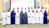 Minister of Justice H E Dr Hasan bin Lahdan Al Mohannadi with the trainees.