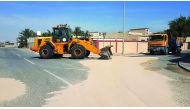 Sand being removed at a place.
