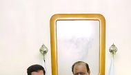 Pakistan President Mamnoon Hussain with H E Dr Hamad bin Abdulaziz Al Kawari, Cultural Adviser at the Emiri Diwan and Qatar's candidate for the post of Director-General of the Unesco, at the Presidential Palace in Islamabad.