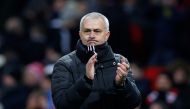 Manchester United manager Jose Mourinho applauds fans after the game Reuters / Andrew Yates